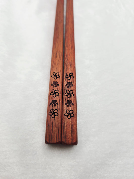 🌺🐾 Plumeria Paws Chopsticks